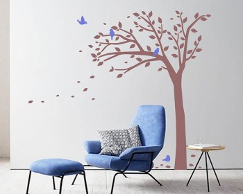Tall Tree Wall Decal with Birds - Nursery Vinyl Tree Art Stickers Tall Tree Wall Decal with Birds - Nursery Vinyl Tree Art Stickers